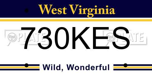 730KES West Virginia License Plate