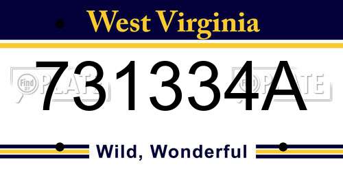 731334A West Virginia License Plate