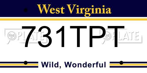 731TPT West Virginia License Plate