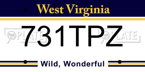 731TPZ West Virginia License Plate