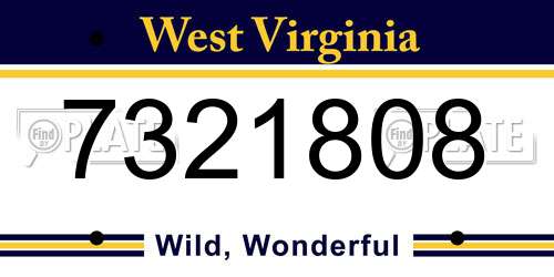 7321808 West Virginia License Plate