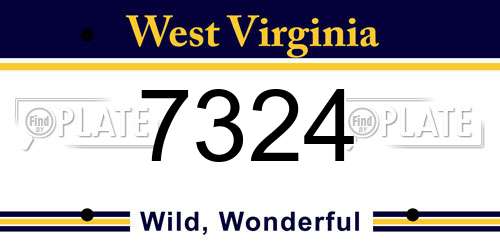 7324 West Virginia License Plate