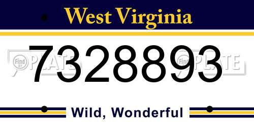 7328893 West Virginia License Plate