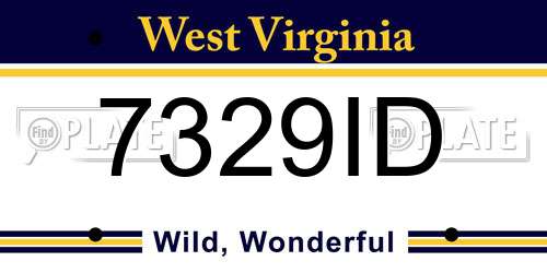 7329ID West Virginia License Plate