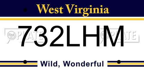 732LHM West Virginia License Plate
