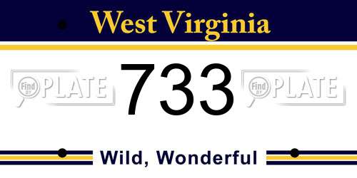 733 West Virginia License Plate