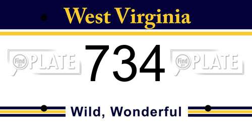 734 West Virginia License Plate
