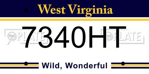 7340HT West Virginia License Plate