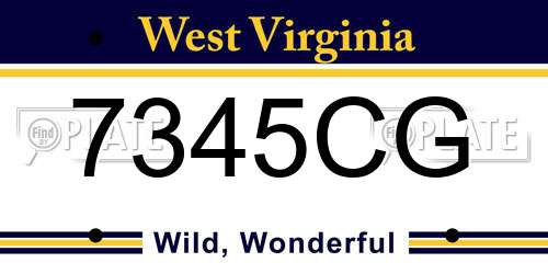 7345CG West Virginia License Plate