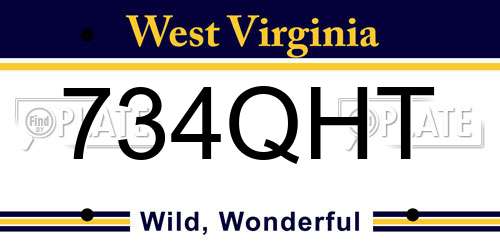 734QHT West Virginia License Plate