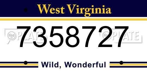 7358727 West Virginia License Plate