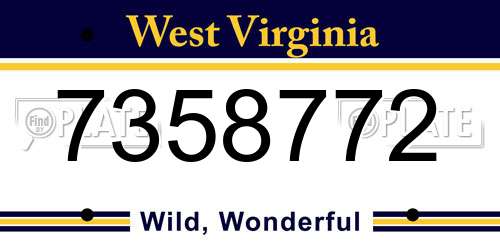 7358772 West Virginia License Plate