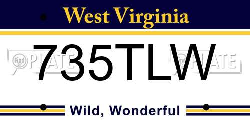 735TLW West Virginia License Plate