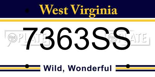 7363SS West Virginia License Plate