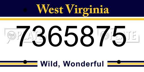 7365875 West Virginia License Plate