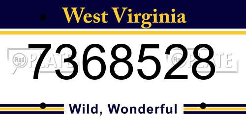 7368528 West Virginia License Plate
