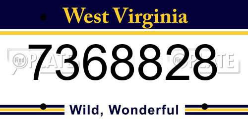 7368828 West Virginia License Plate