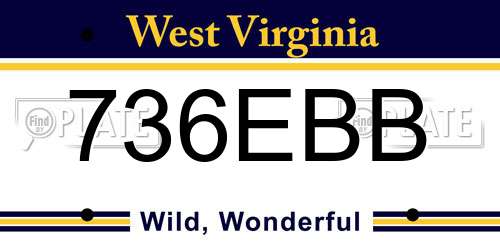 736EBB West Virginia License Plate