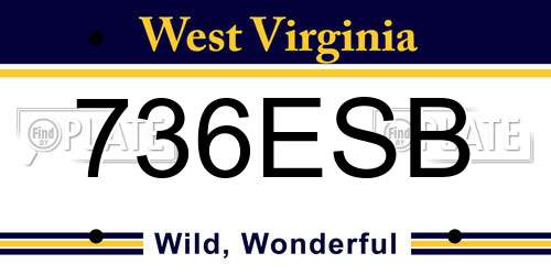 736ESB West Virginia License Plate