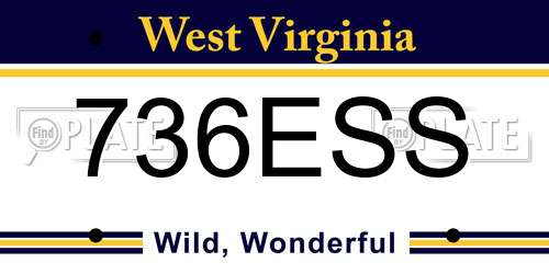 736ESS West Virginia License Plate