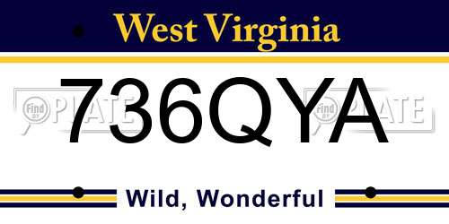 736QYA West Virginia License Plate