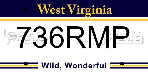 736RMP West Virginia License Plate