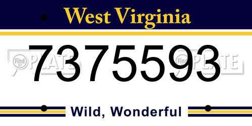 7375593 West Virginia License Plate