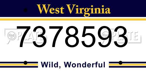 7378593 West Virginia License Plate