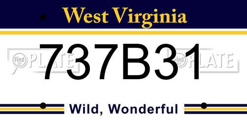 737B31 West Virginia License Plate