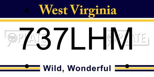 737LHM West Virginia License Plate