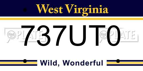 737UT0 West Virginia License Plate