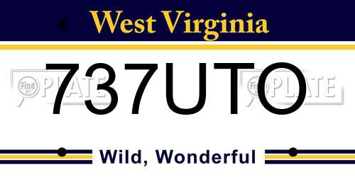 737UTO West Virginia License Plate