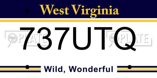 737UTQ West Virginia License Plate