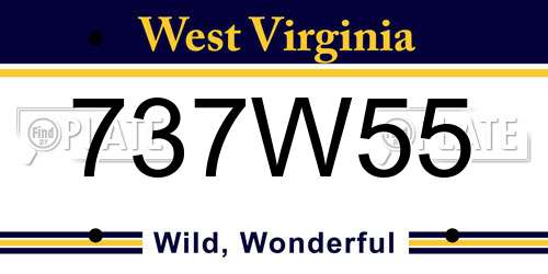 737W55 West Virginia License Plate