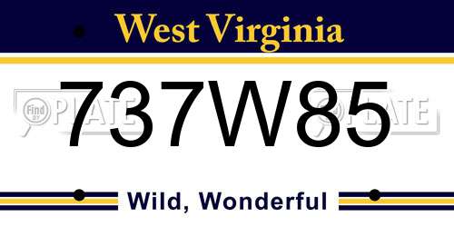 737W85 West Virginia License Plate