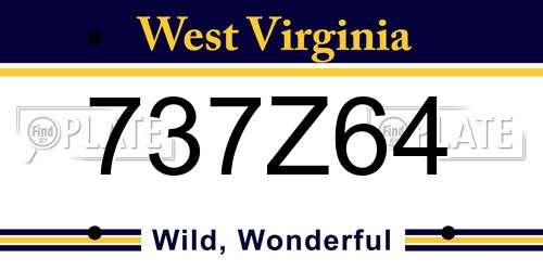 737Z64 West Virginia License Plate