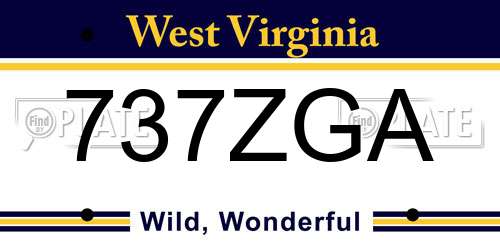 737ZGA West Virginia License Plate