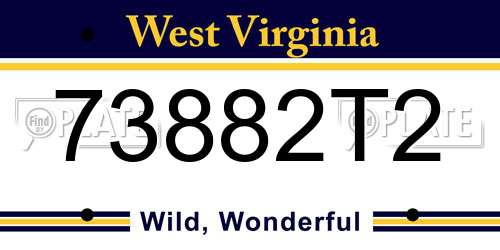 73882T2 West Virginia License Plate