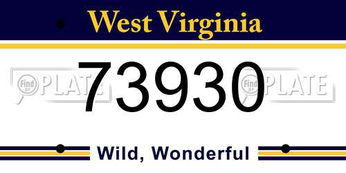 73930 West Virginia License Plate