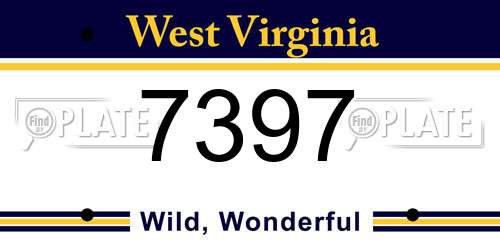 7397 West Virginia License Plate