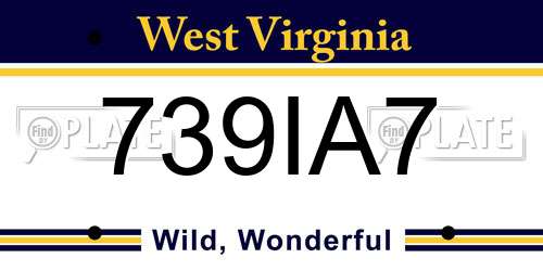 739IA7 West Virginia License Plate