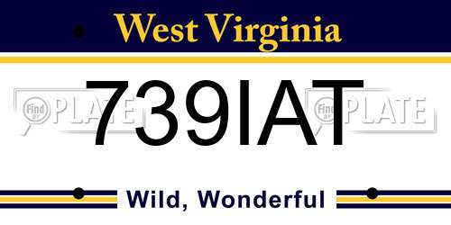 739IAT West Virginia License Plate