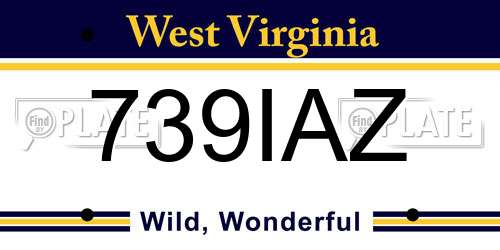 739IAZ West Virginia License Plate