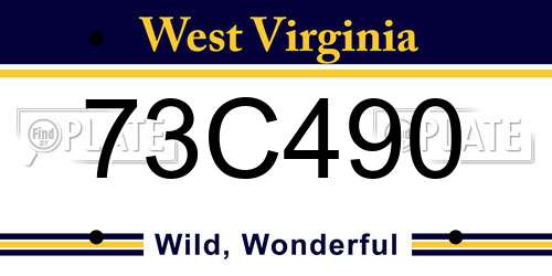 73C490 West Virginia License Plate
