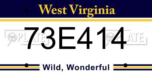 73E414 West Virginia License Plate