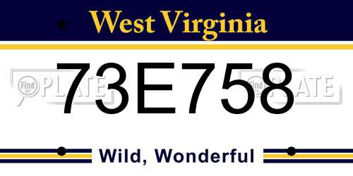 73E758 West Virginia License Plate