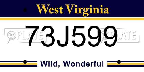 73J599 West Virginia License Plate