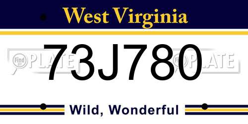 73J780 West Virginia License Plate