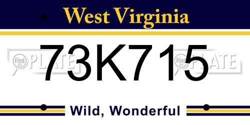73K715 West Virginia License Plate