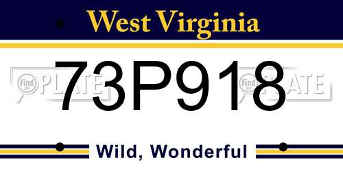 73P918 West Virginia License Plate